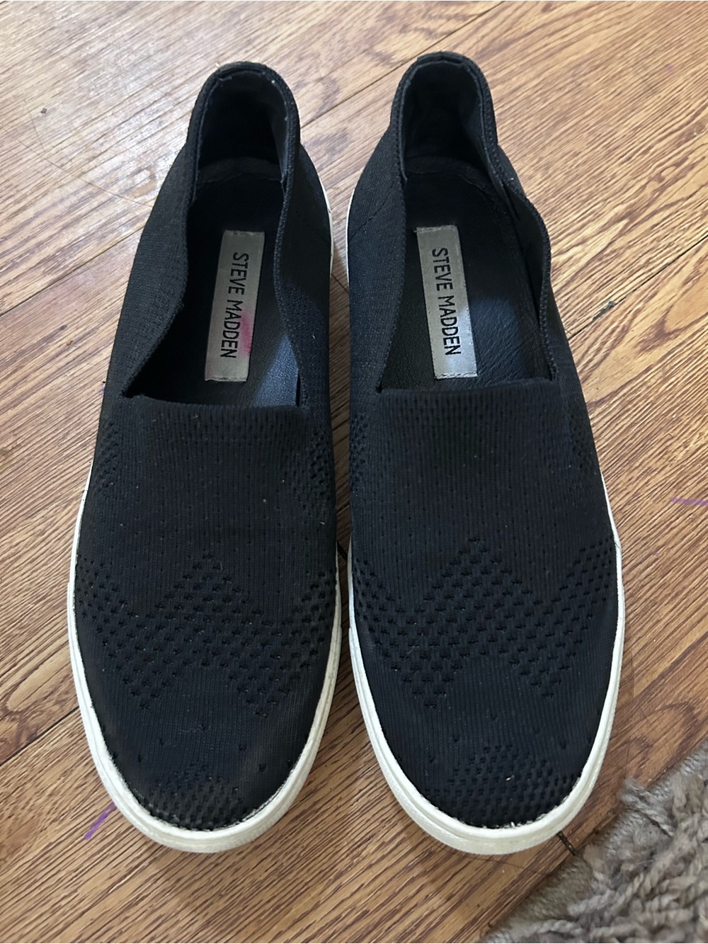 Steve Madden Slip-On Knit Sneakers - Black